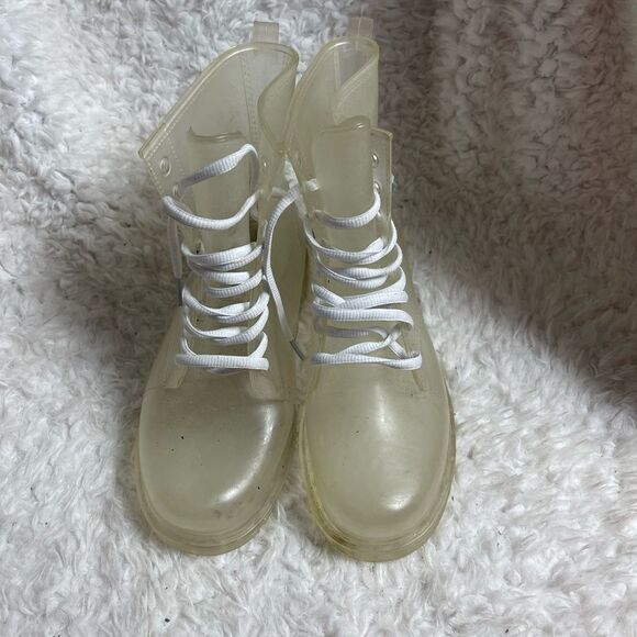 Clear jelly lace up combat rain boots EUR size 39. - Picture 4 of 10